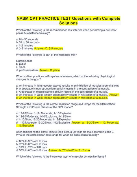 nasm certification test questions